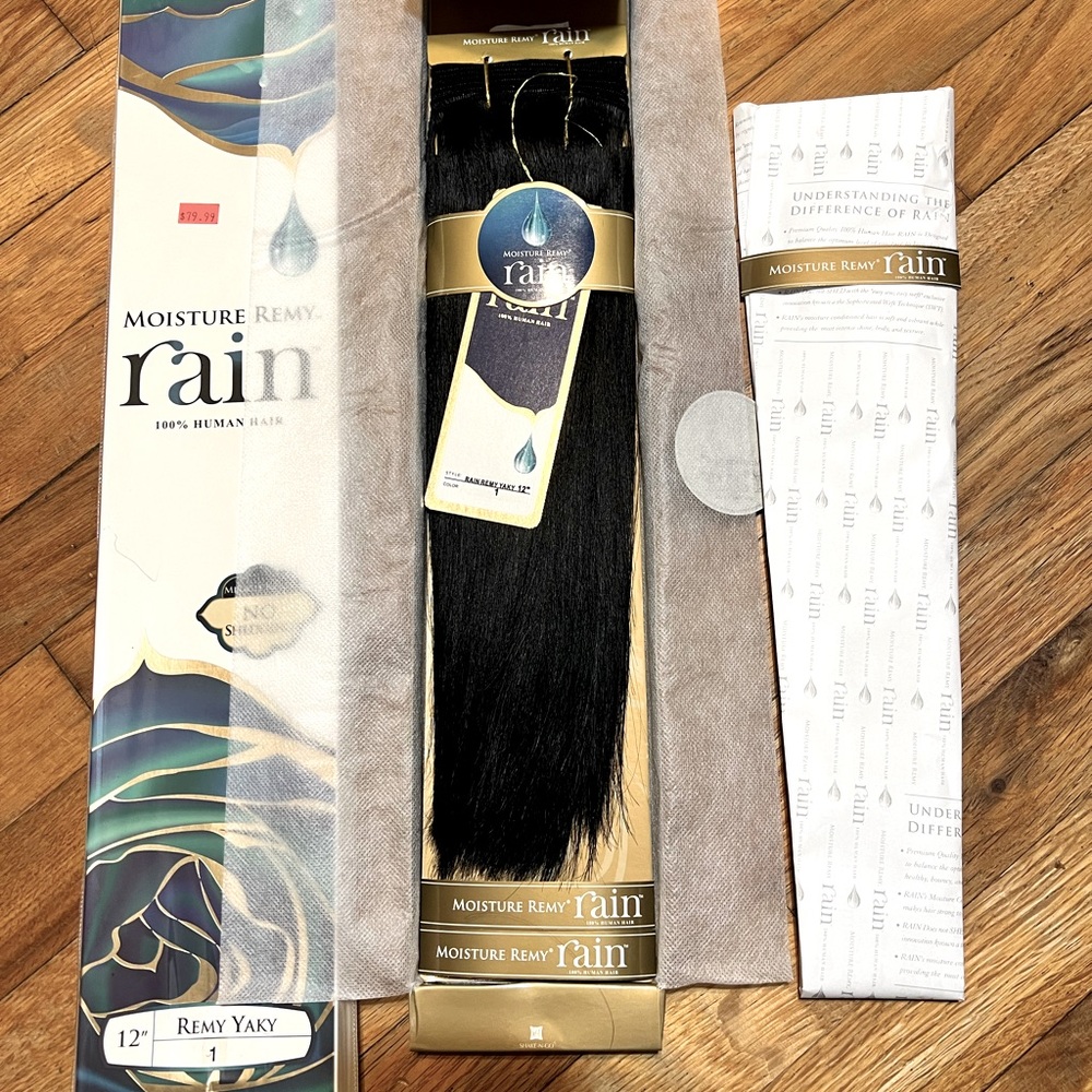 100% Human Hair wefts Hand Tied Extension- 12” color-1